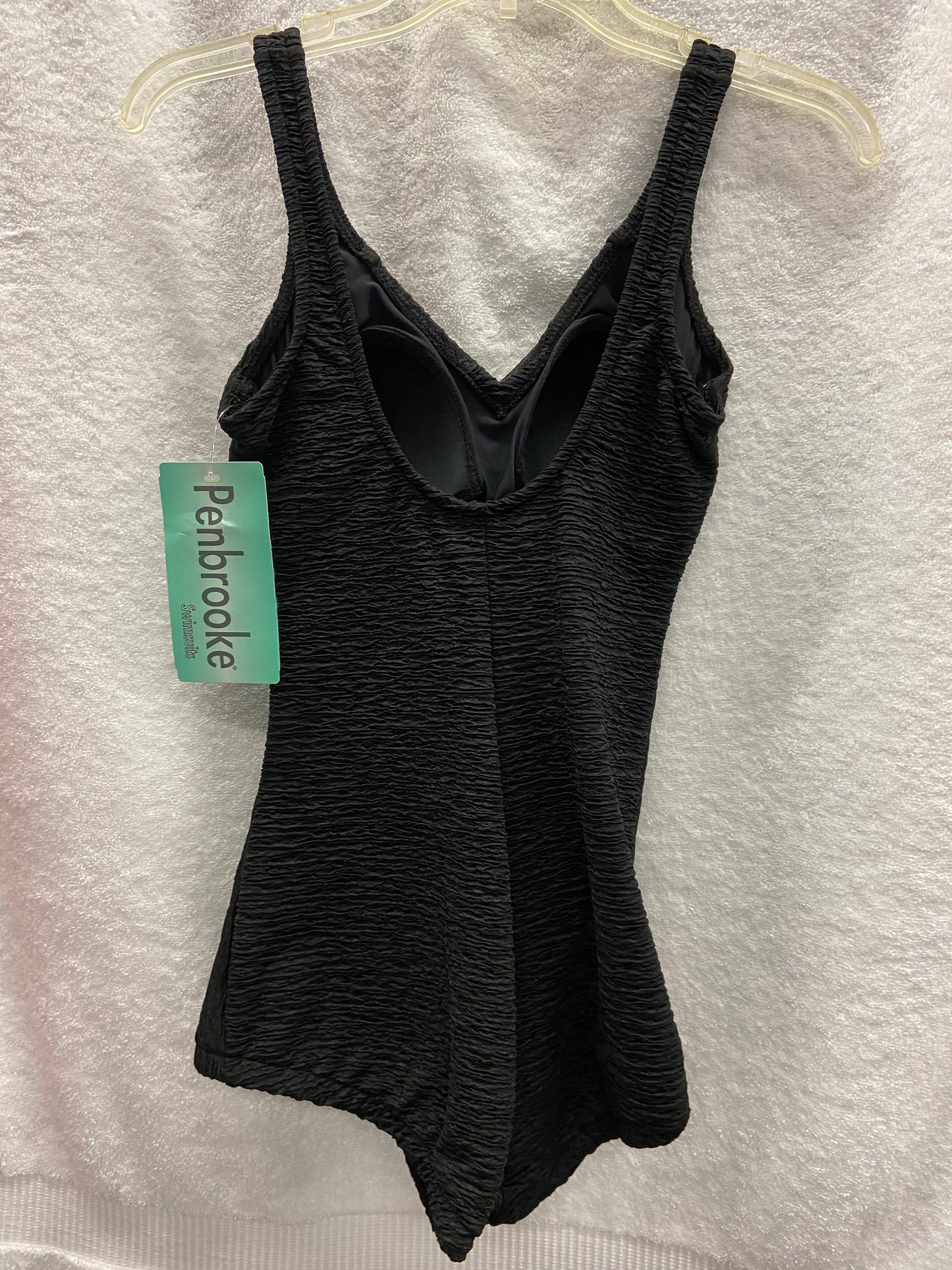 Penbrooke Black Krinkle Scrunch One Piece Suit Size 10
