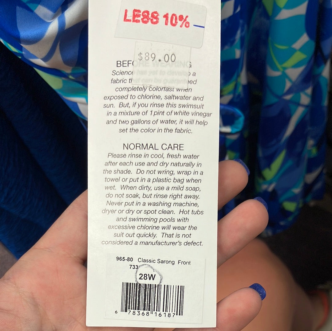 Life by t.h.e. Classic Sarong Front Suit Size 28W