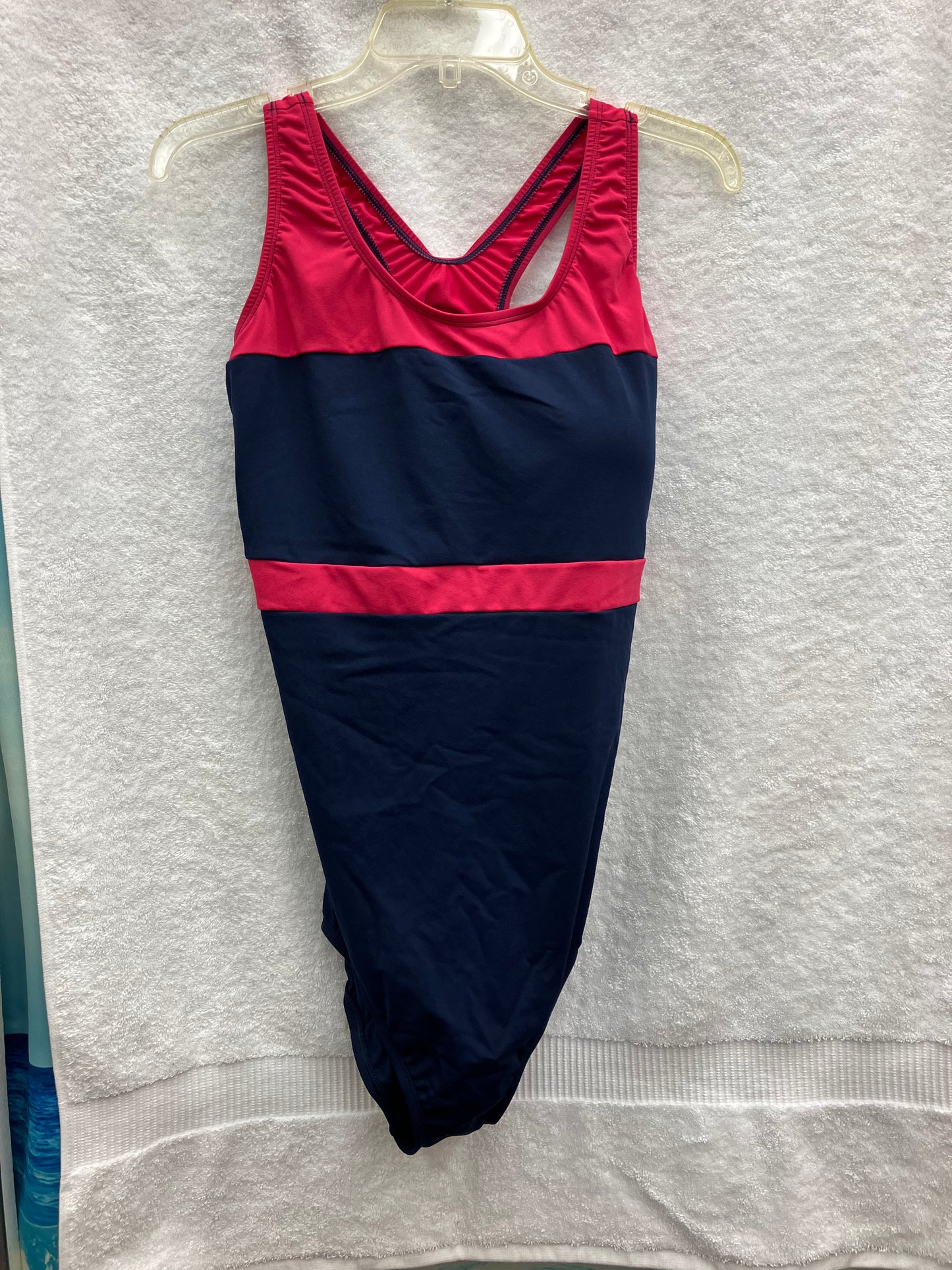 Dolfin Navy/Pink H Back One Piece Suit Size 20