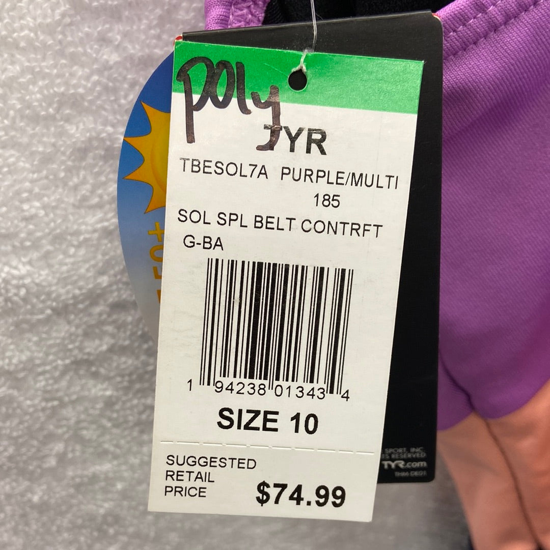 TYR Purple/Multicolor Split Belt Control Lift Size 10