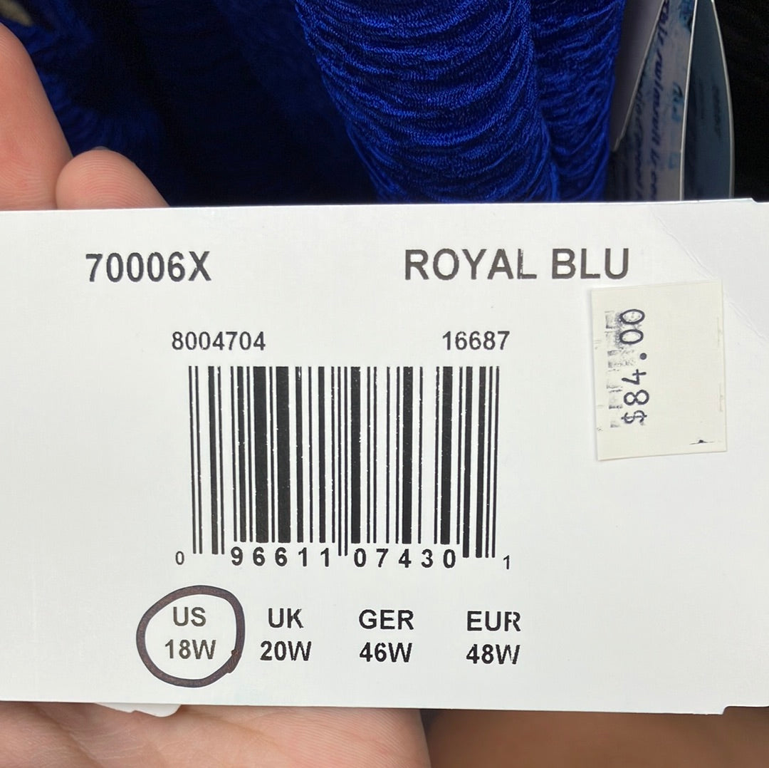 Penbrooke Krinkle Royal Blue H Back Suit Size 18W