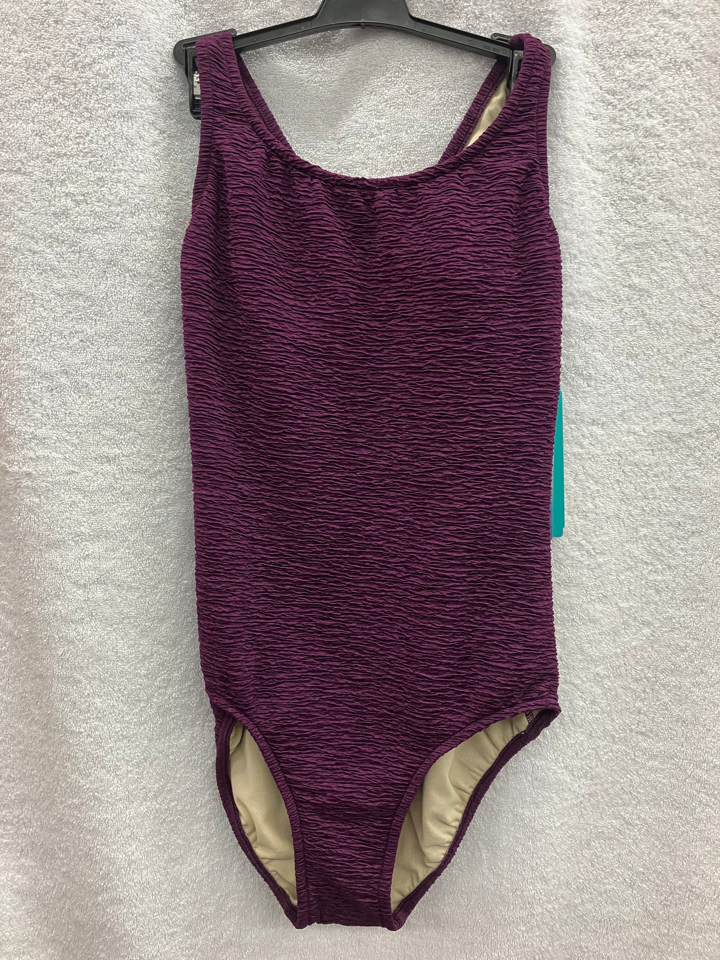 Penbrooke Eggplant Purple One Piece X Back Suit Size 12