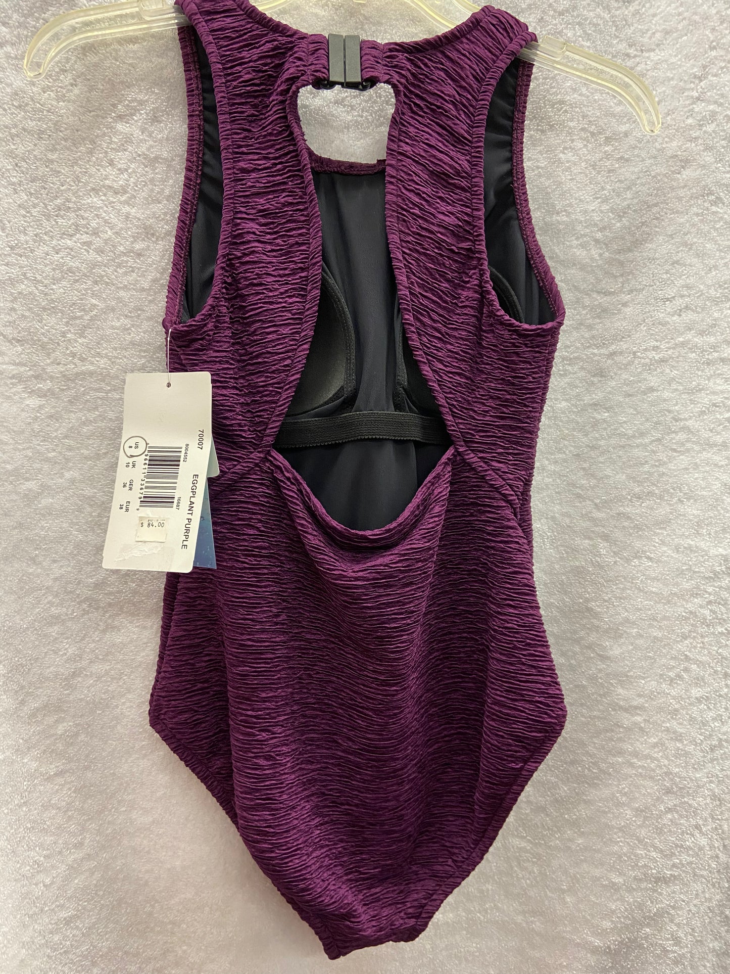 Penbrooke Eggplant Purple One Piece Krinkle Suit Size 8