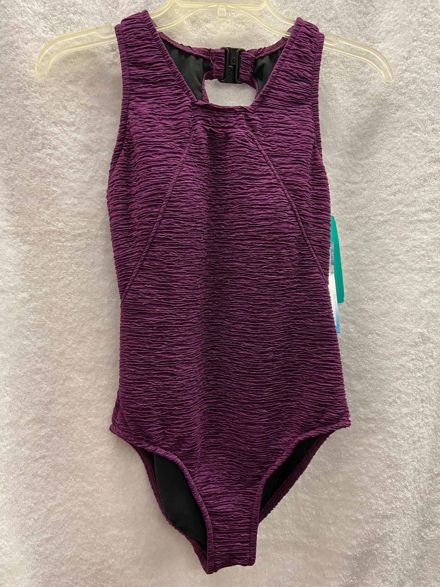 Penbrooke Eggplant Purple One Piece Krinkle Suit Size 8