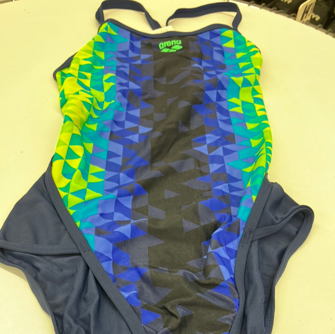 Arena Multi Green One Piece Swimsuit Size 34