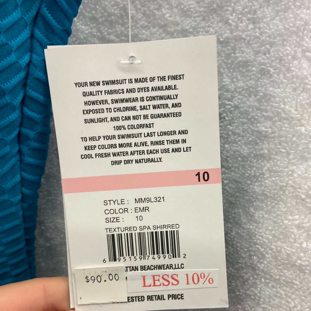 Maxine Emerald Textured Spa Shirred Suit Size 10