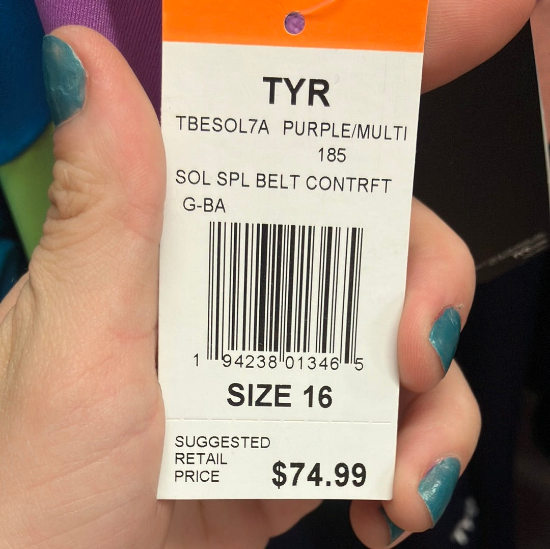 TYR Purple/Multi Splice Belt Control Lift Size 16