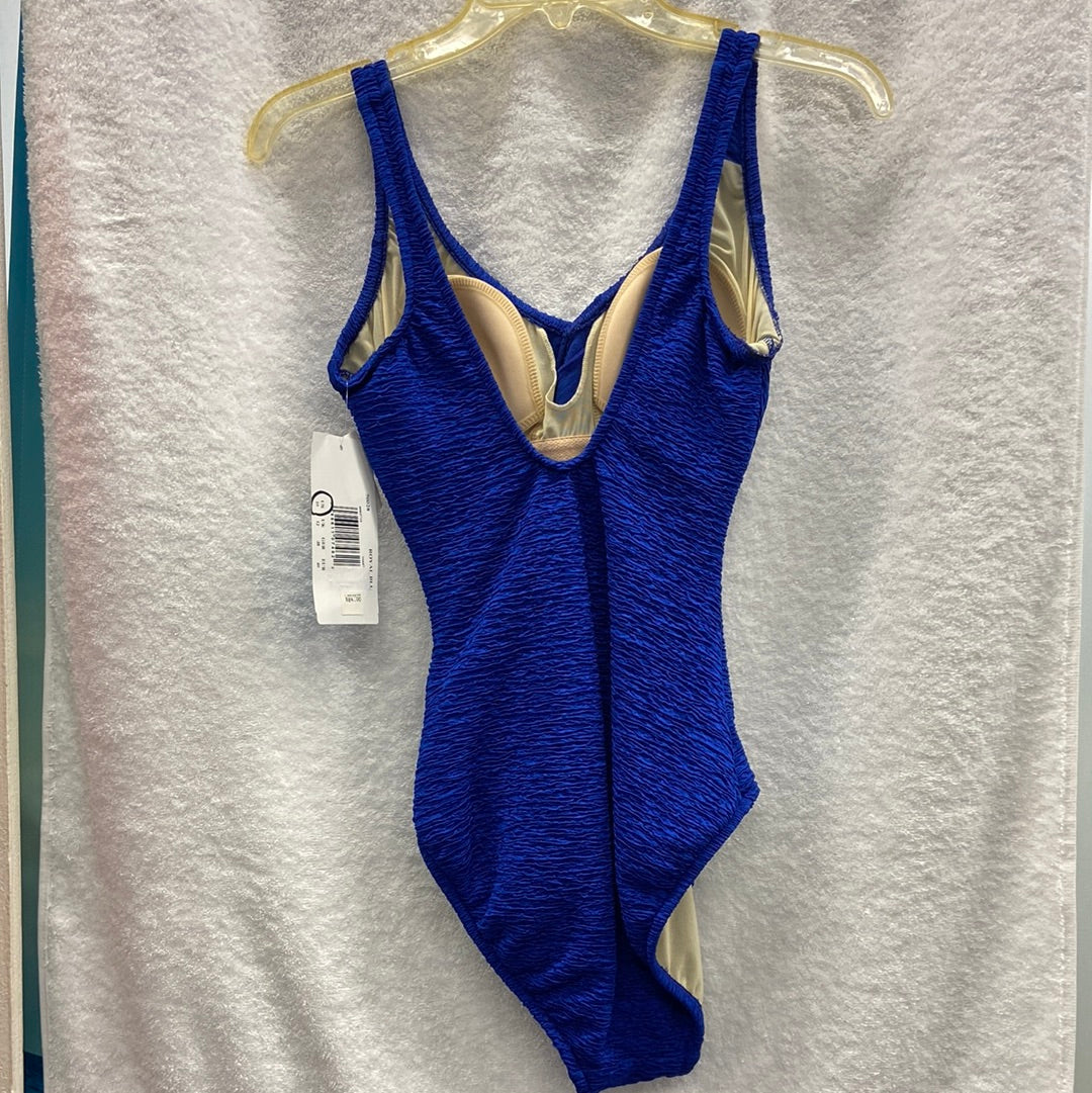 Penbrooke Royal Blue Krinkle One Piece V Back Suit Size 20W