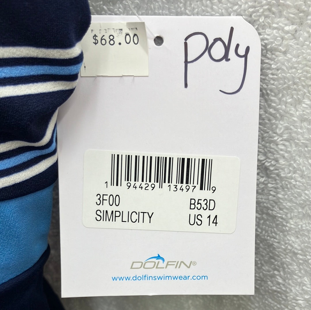 Dolfin Aquatic Fitness Simplicity One Piece Suit Size 14