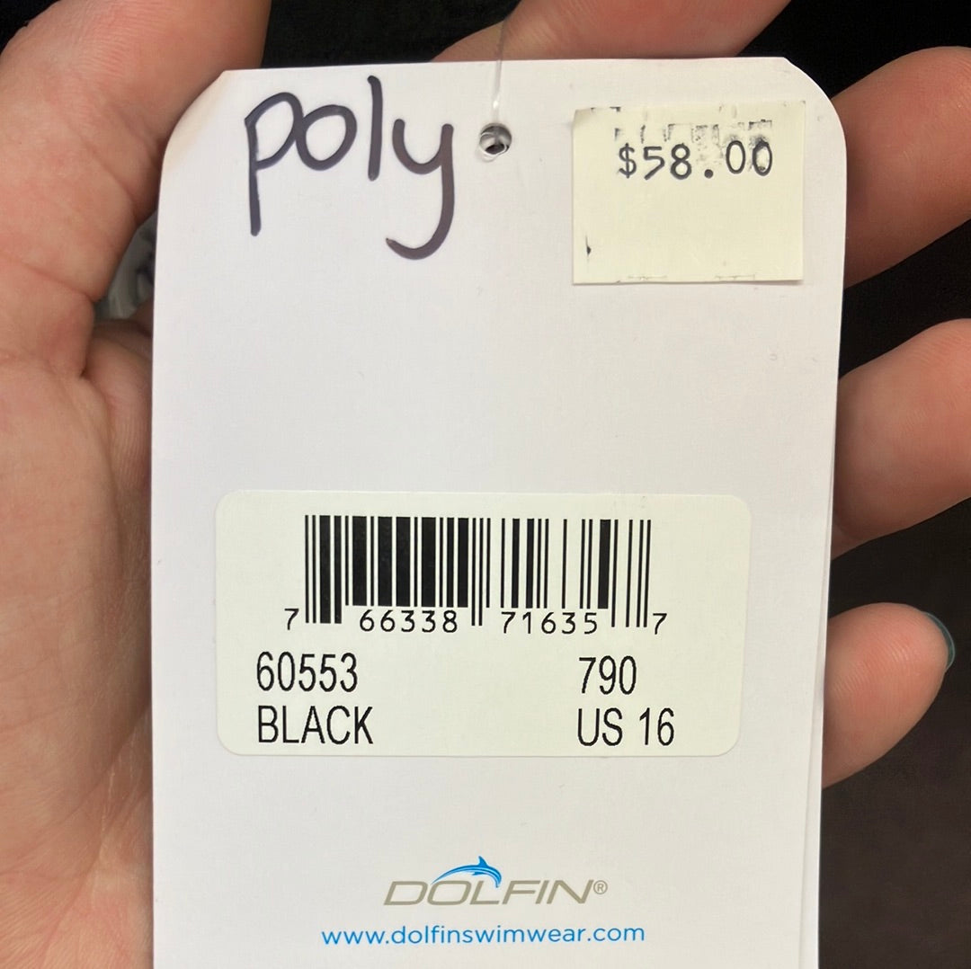 Dolfin Black H Back One Piece Suit Size 20