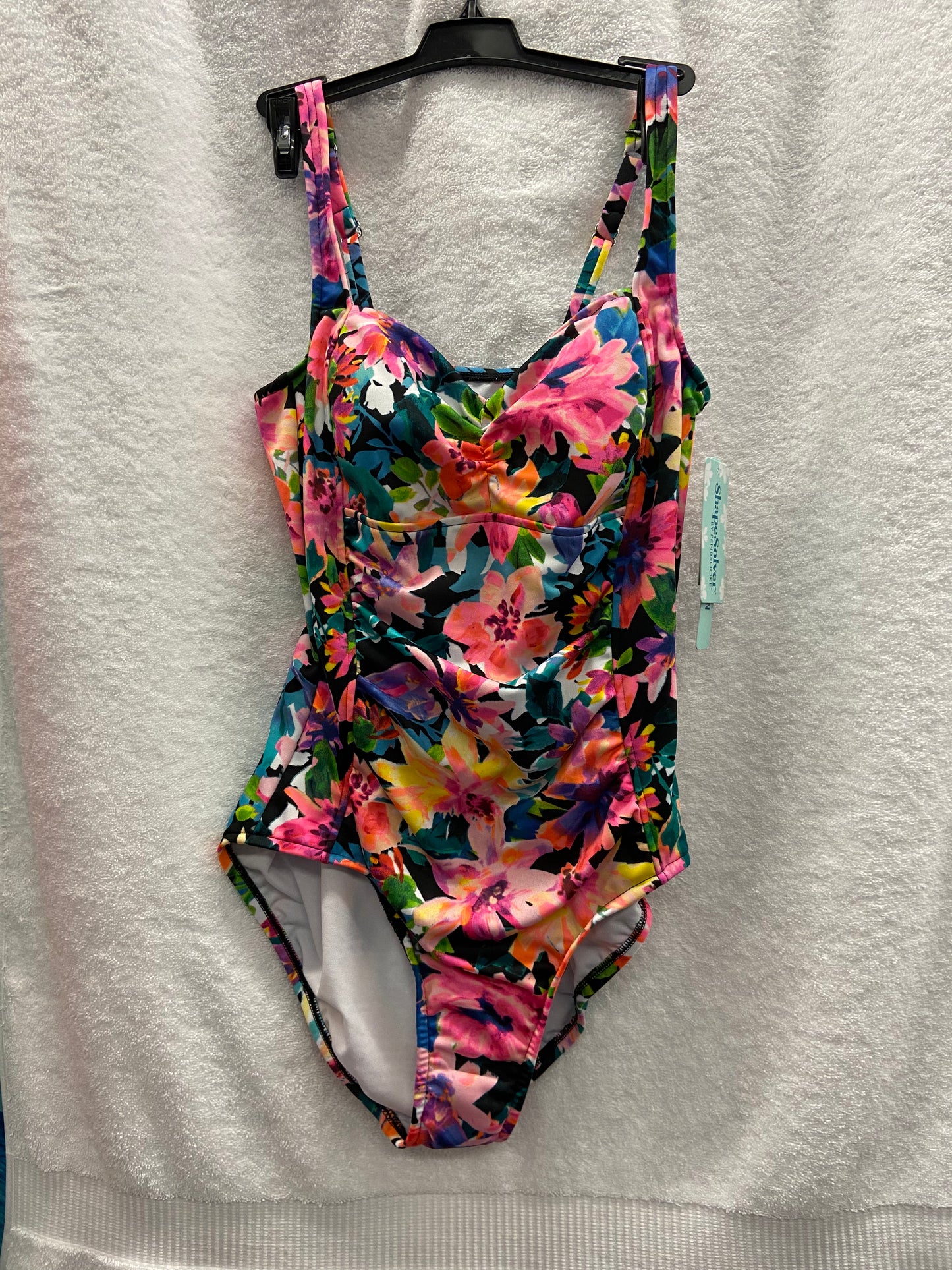 Penbrooke Black/Multicolor Shape Solver One Piece Missy Control Size 10