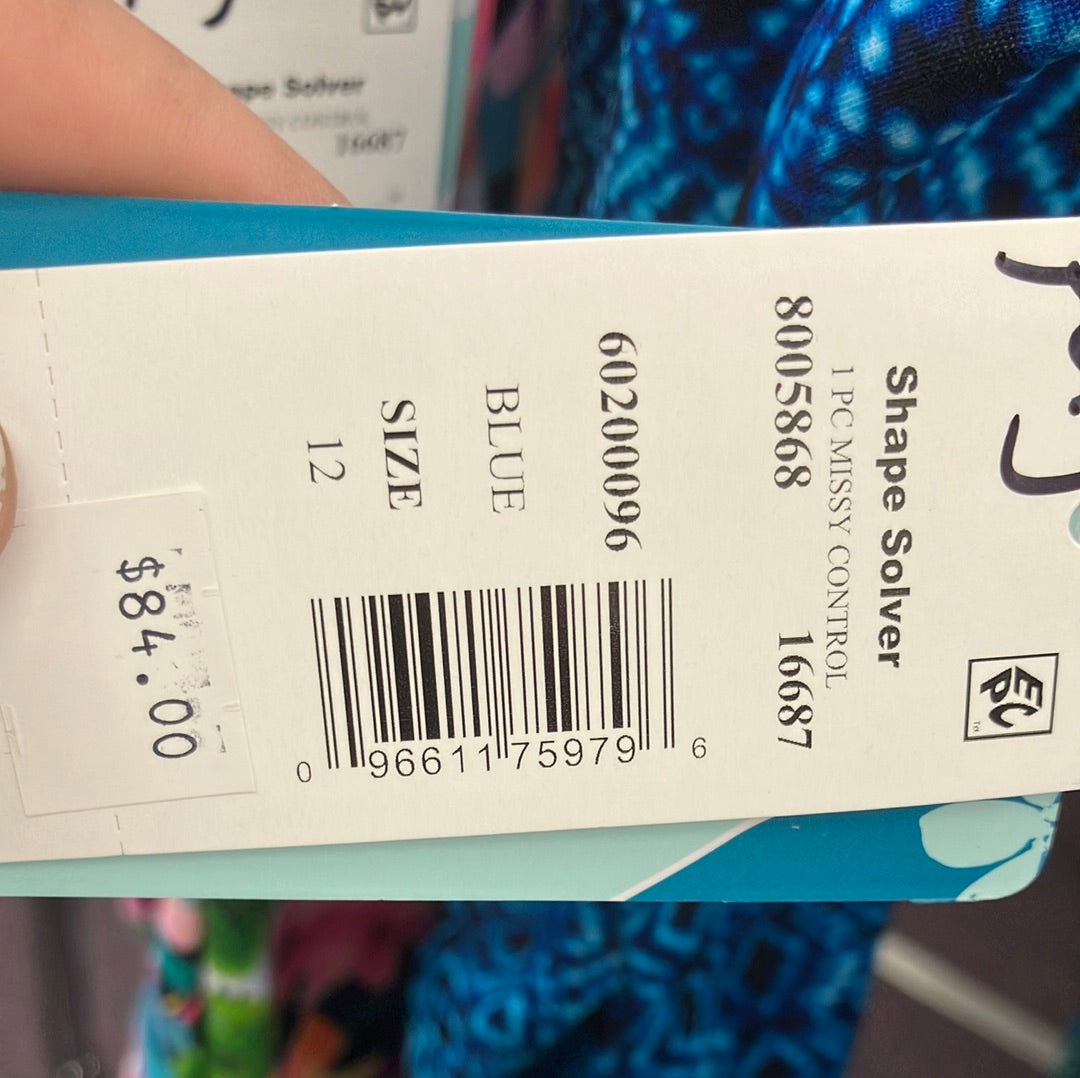 Penbrooke Blue Shape Solver One Piece Missy Control Size 12