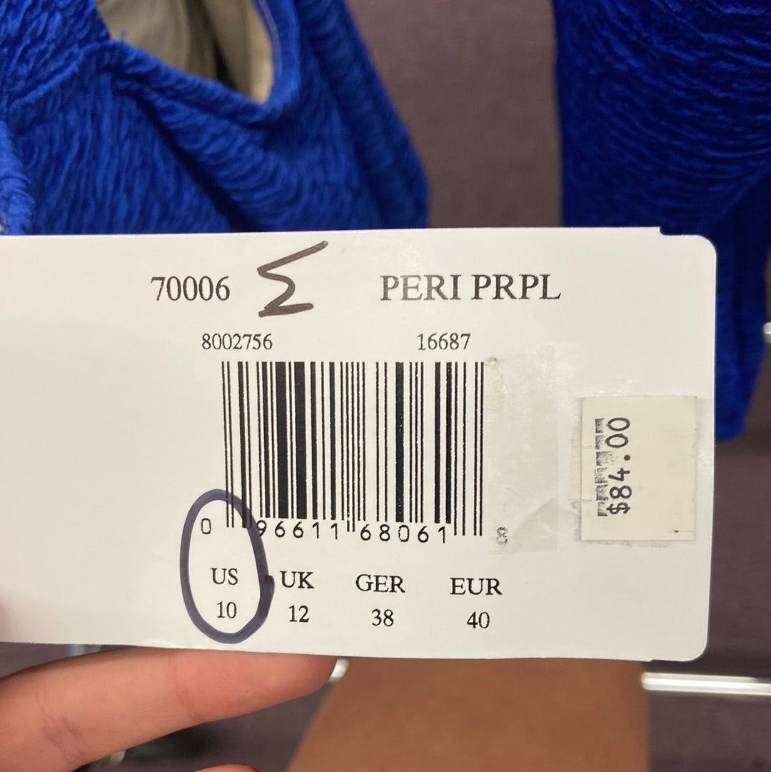 Penbrooke Peri Purple Krinkle One Piece H Back Suit Size 10