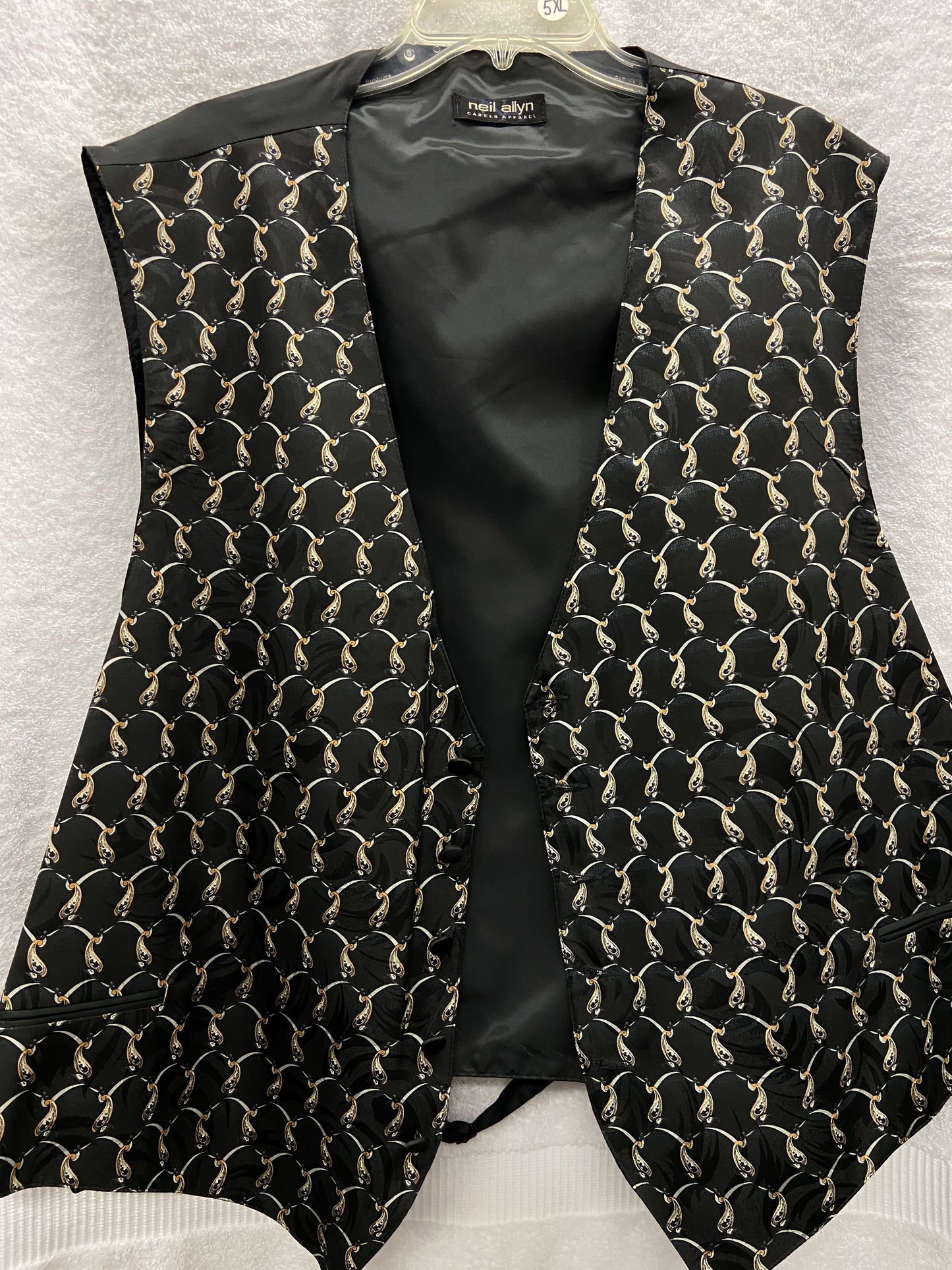 5XL Black Patterned Vest