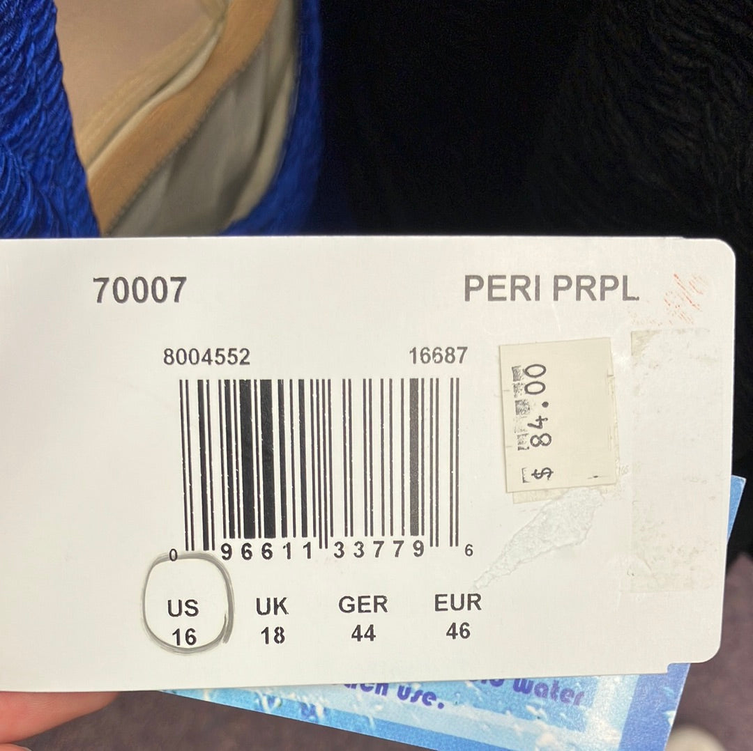 Penbrooke Peri Purple One Piece Clip Back Krinkle Suit Size 16