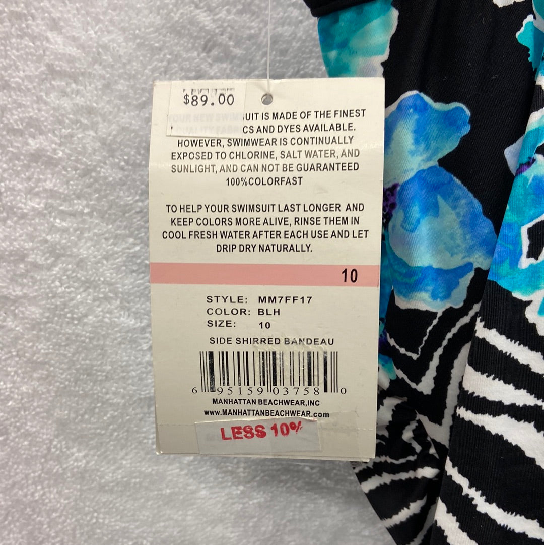 Maxine Black/White Side Shirred Bandeau Size 10