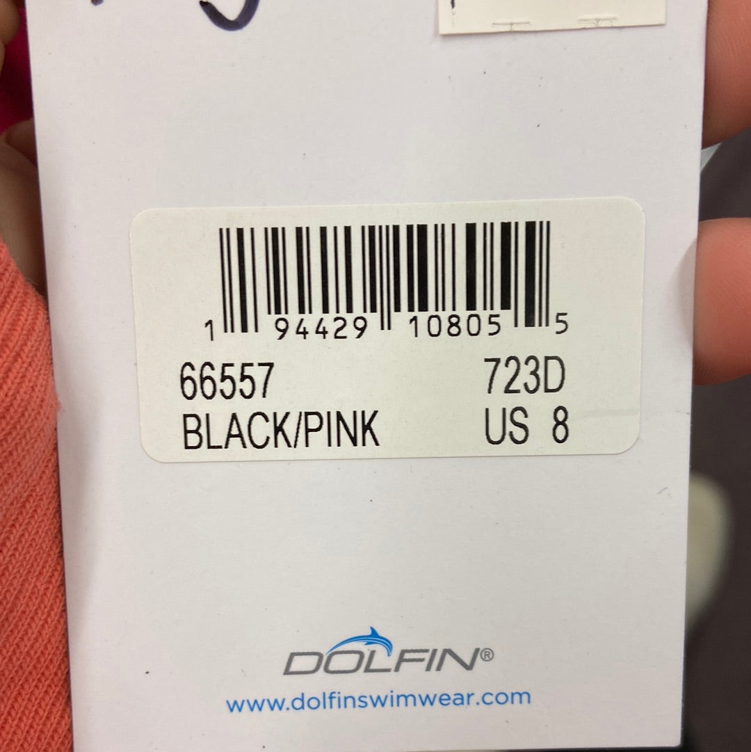 Dolfin Black/Pink Aquashape Aquatic Fitness Instructor Suit Size 8