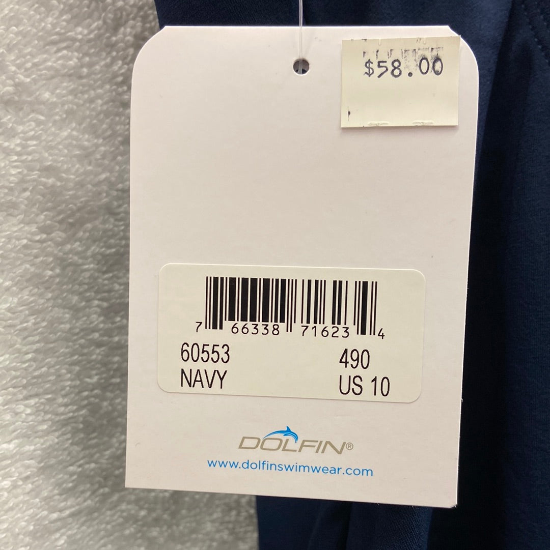 Dolfin Navy H Back One Piece Suit Size 10