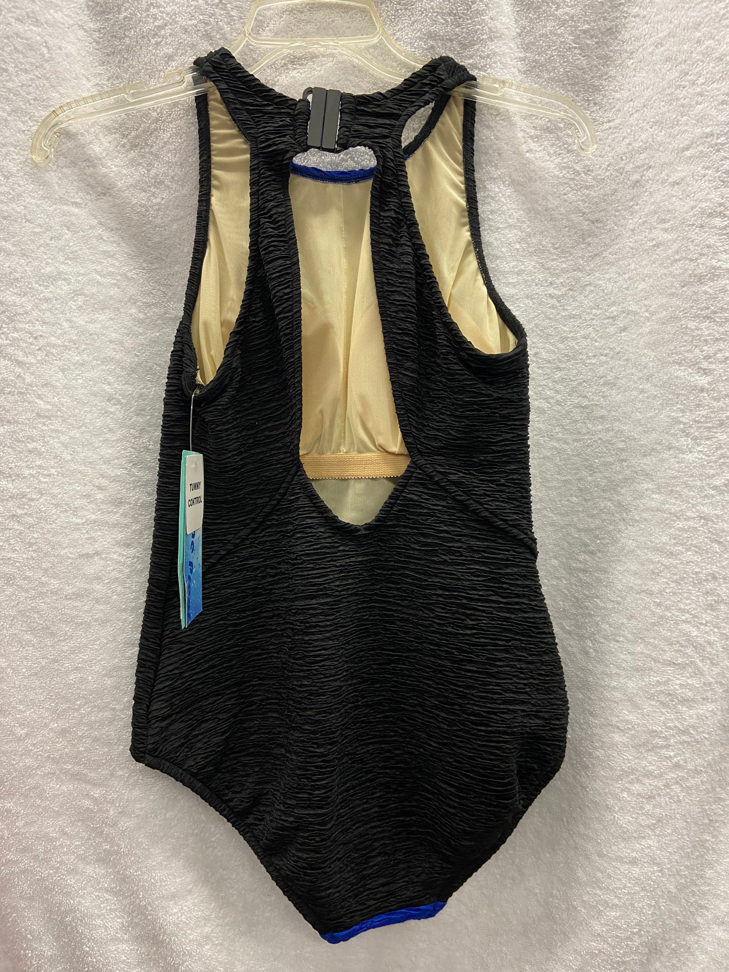 Penbrooke Royal Blue One Piece Krinkle Clip Back Suit Size 10