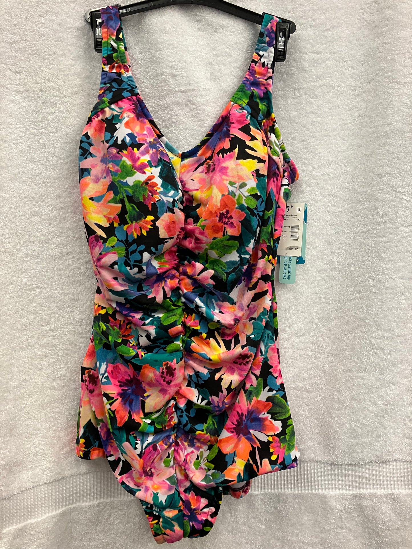 Penbrooke Shape Solver Black/Multi One Piece Missy Control Size 16