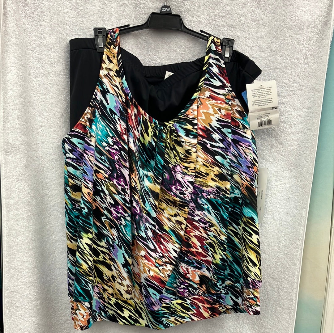 Penbrooke Multicolor Top and Skirt Size 22W