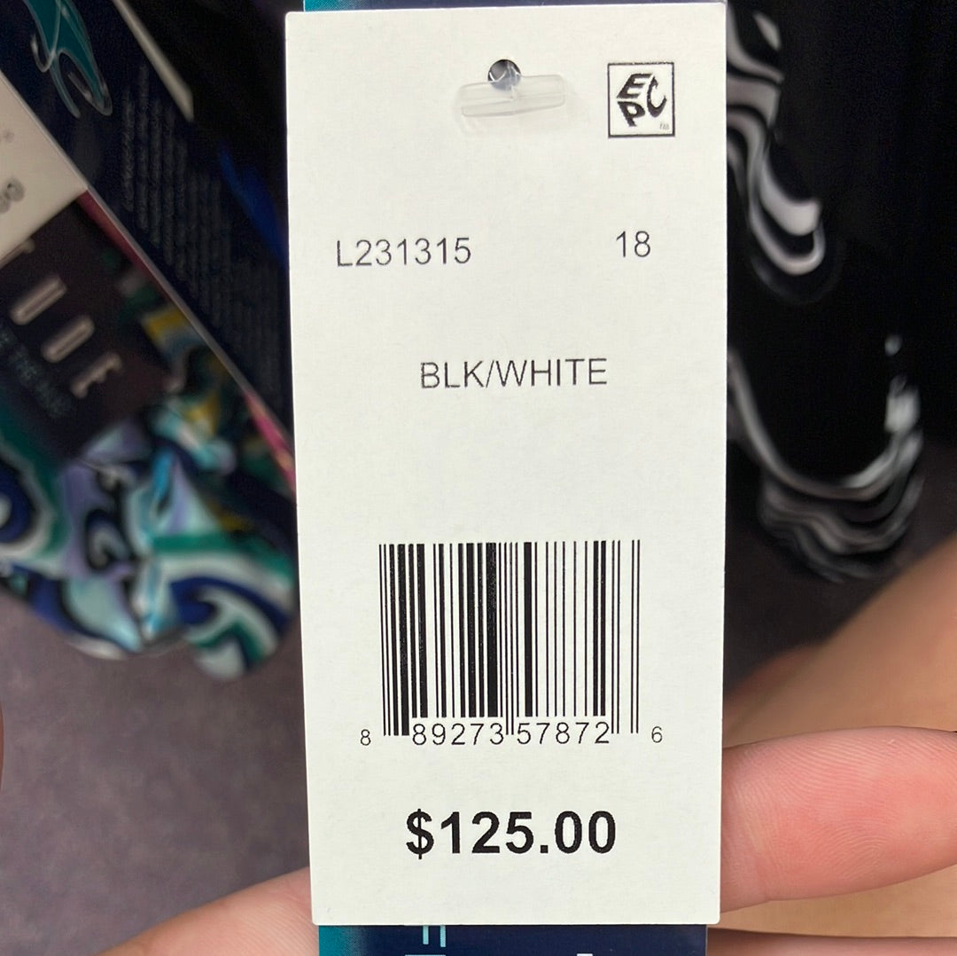Longitude Black/White One Piece Suit Size 18