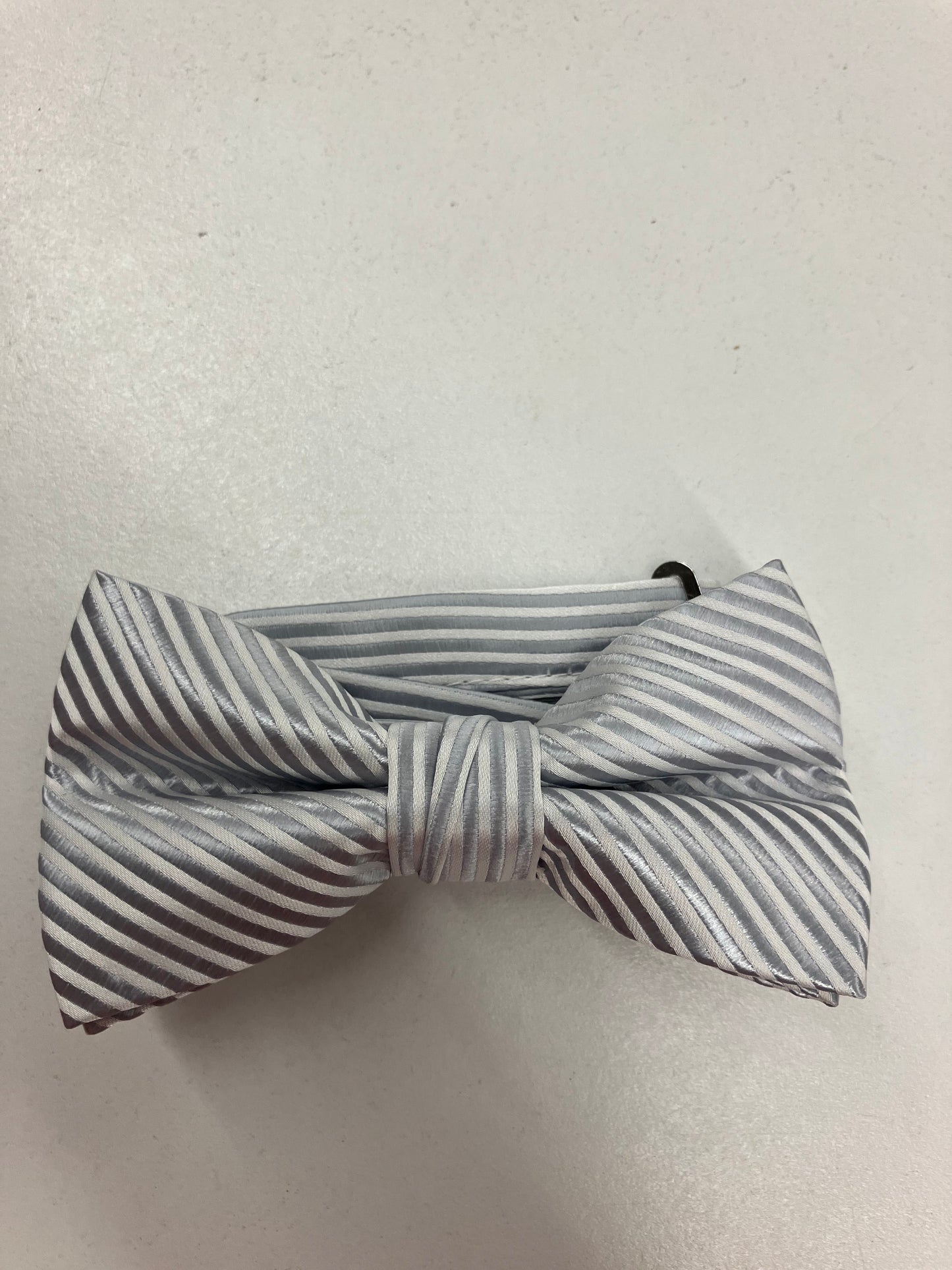 Stripped Grey Bow Tie