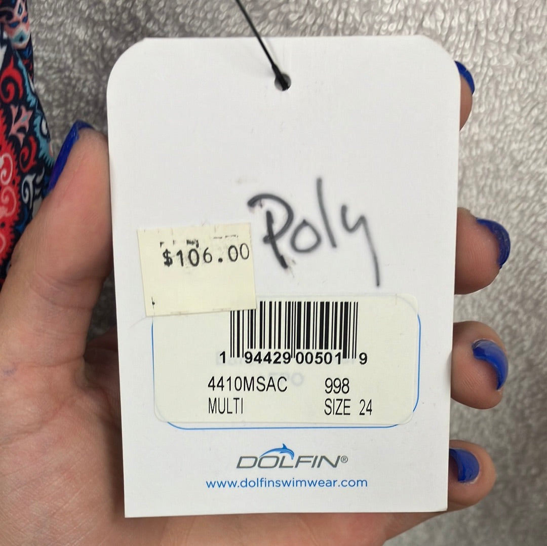 Dolfin Multicolor Full Skirt Suit Size 24
