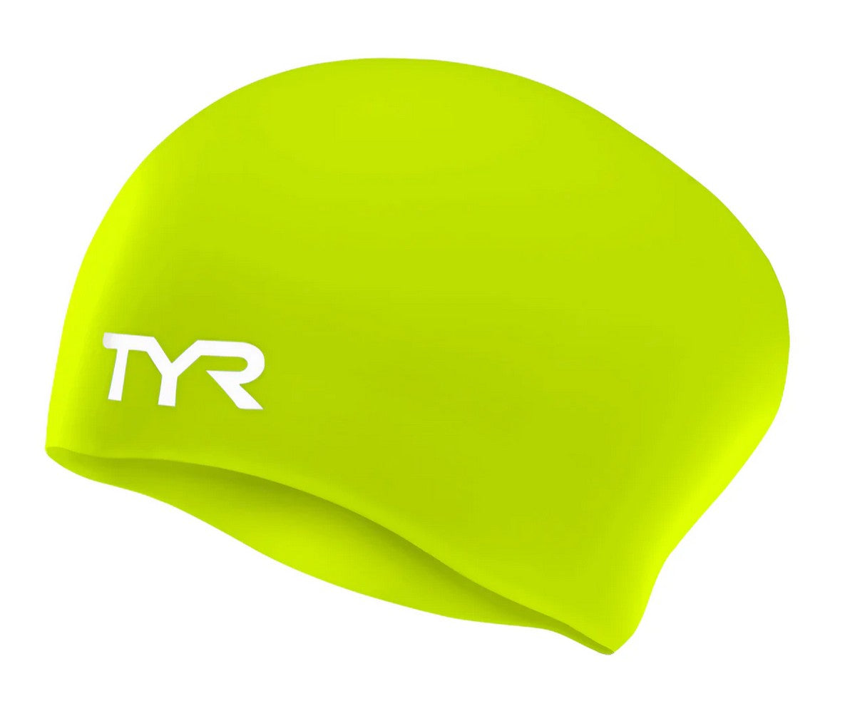 TYR Limelight Long Hair Wrinkle Free Silicone Swim Cap