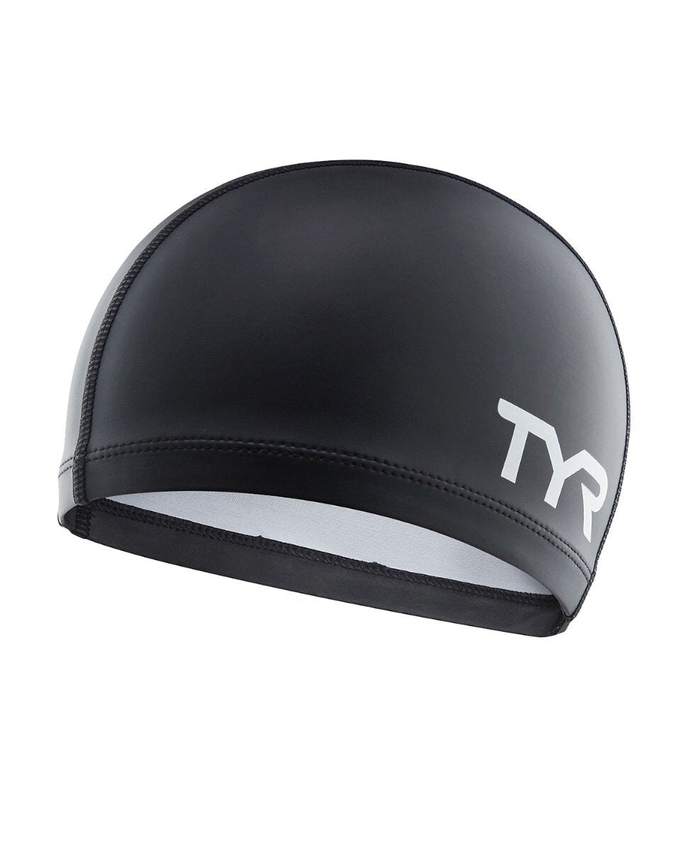 TYR Black Silicone Comfort Swim Cap