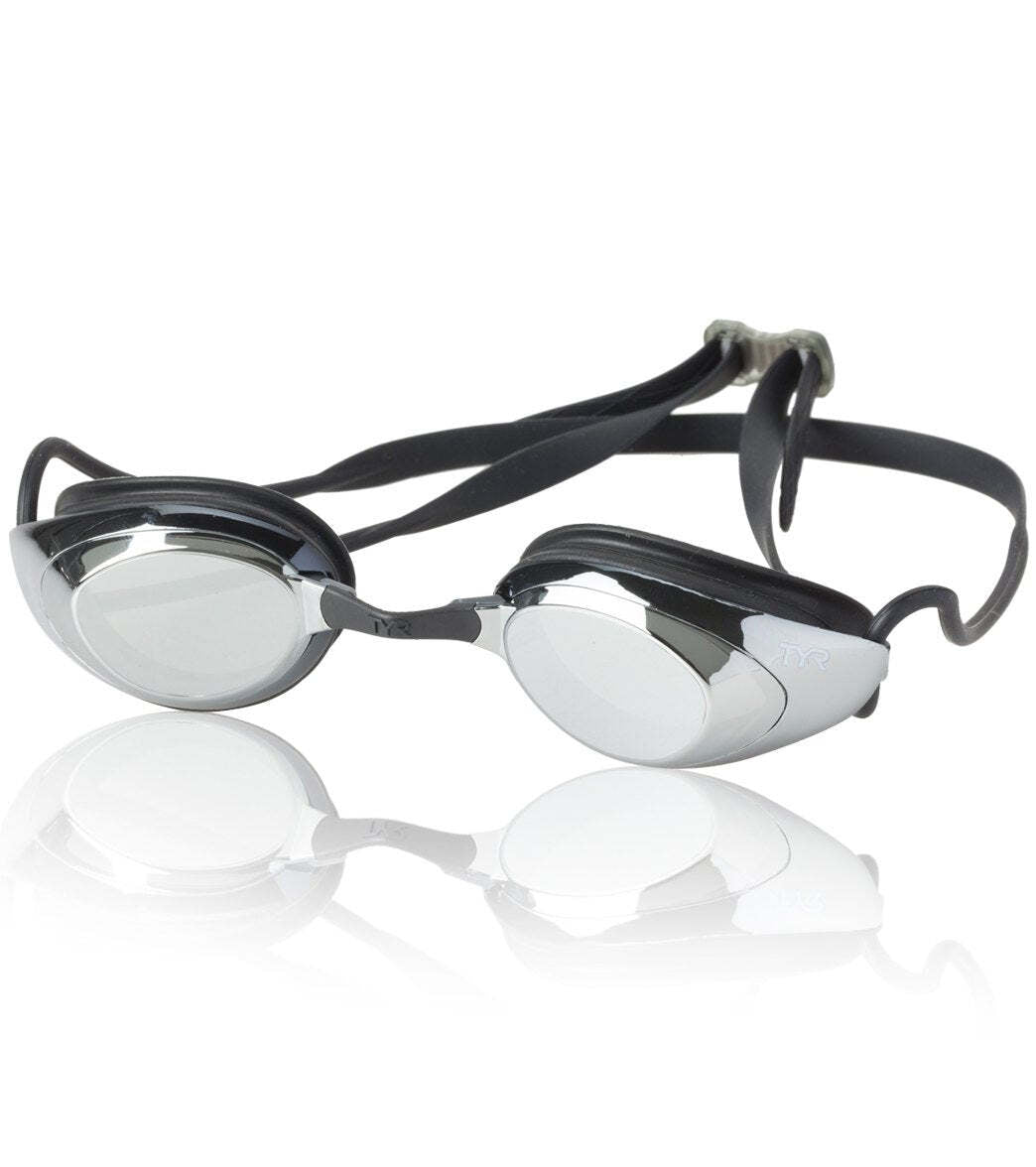 TYR Silver/Metal Black Hawk Racing Mirrored Performance Goggle