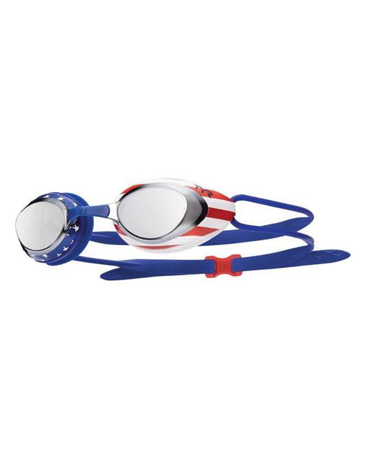 TYR Red/Navy USA Black Hawk Racing Mirrored Performance Goggle