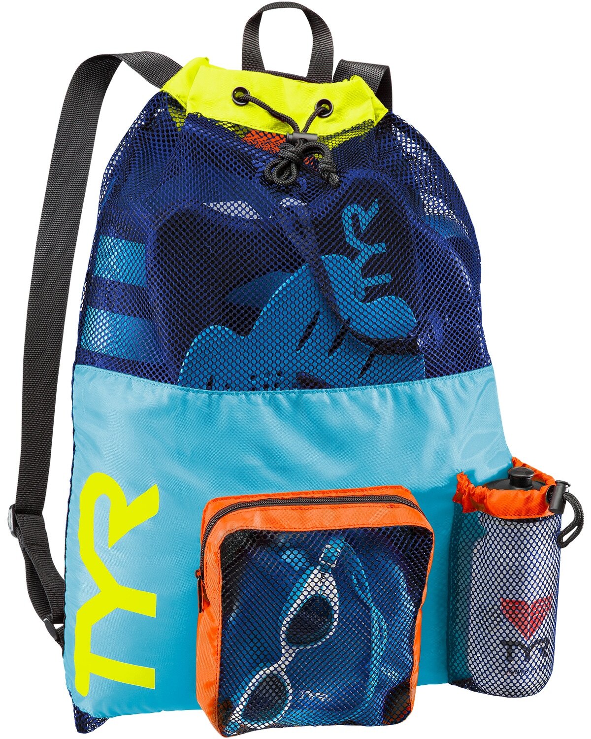 TYR Blue/Yellow 40L Big Mesh Mummy Backpack III