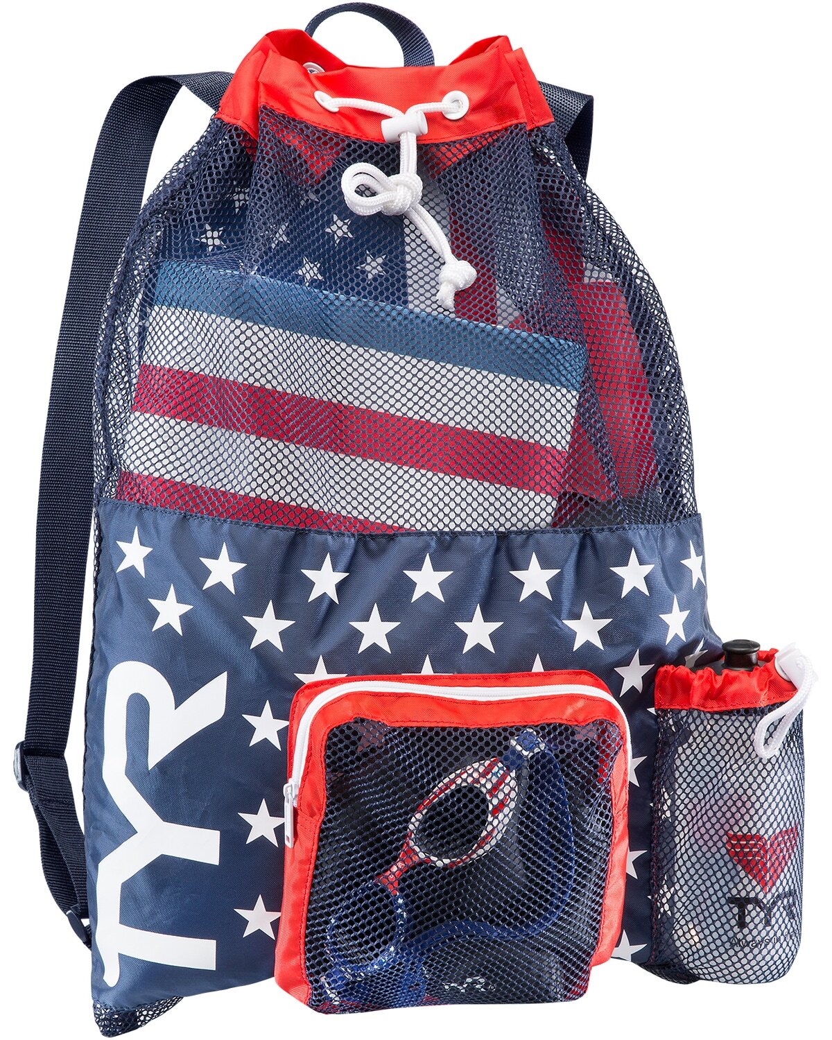 TYR Red/Navy 40L Big Mesh Mummy Backpack III