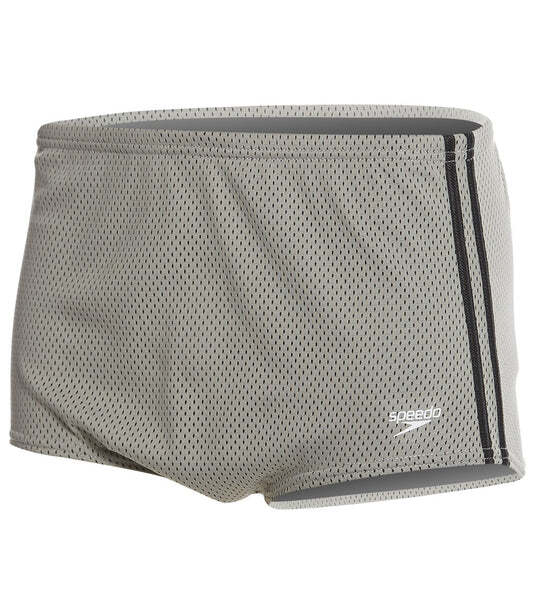Speedo Charcoal Size 30 Poly Mesh Square Leg Swimsuit