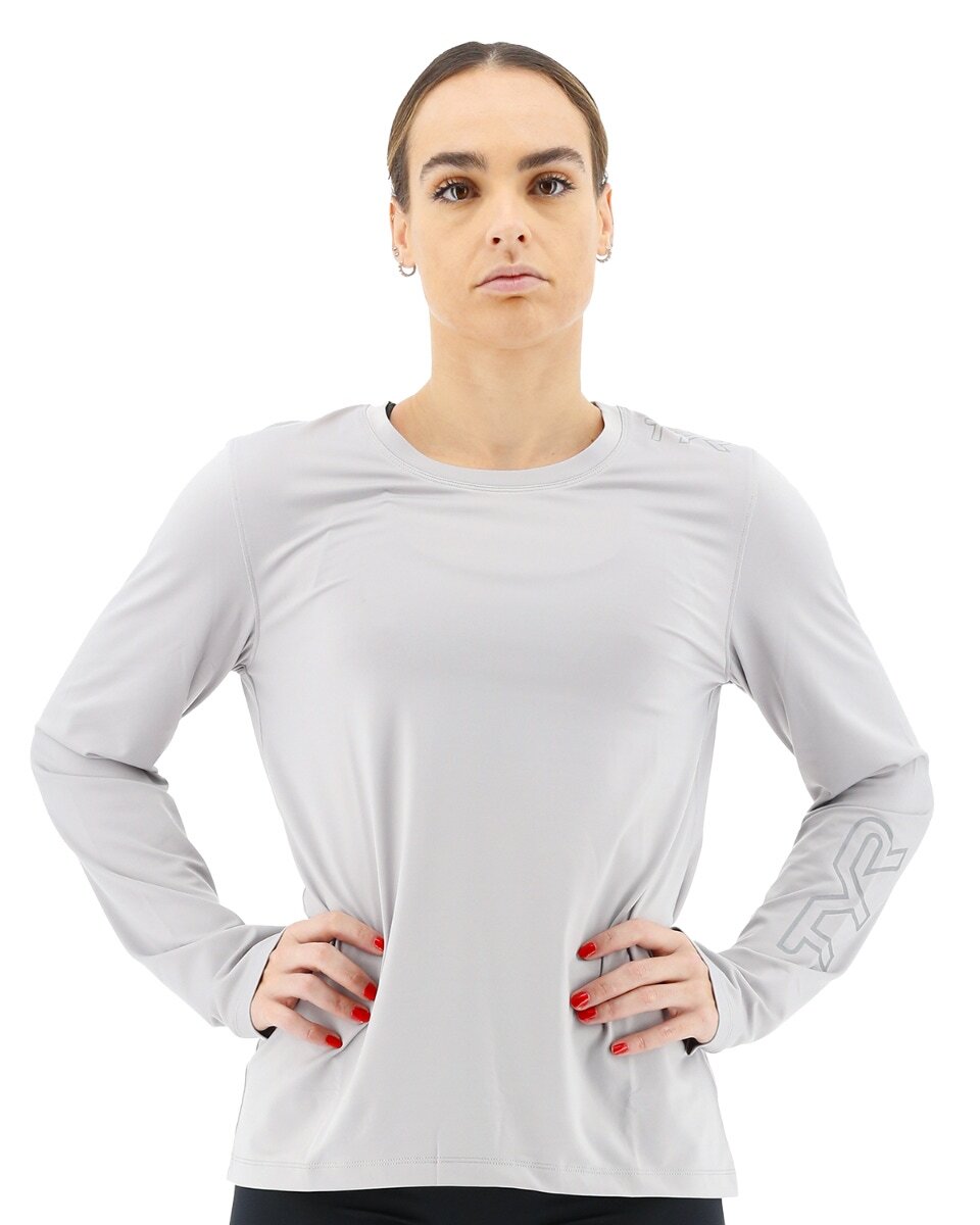 TYR L Light Grey Women's Long Sleeve Sun Shirt