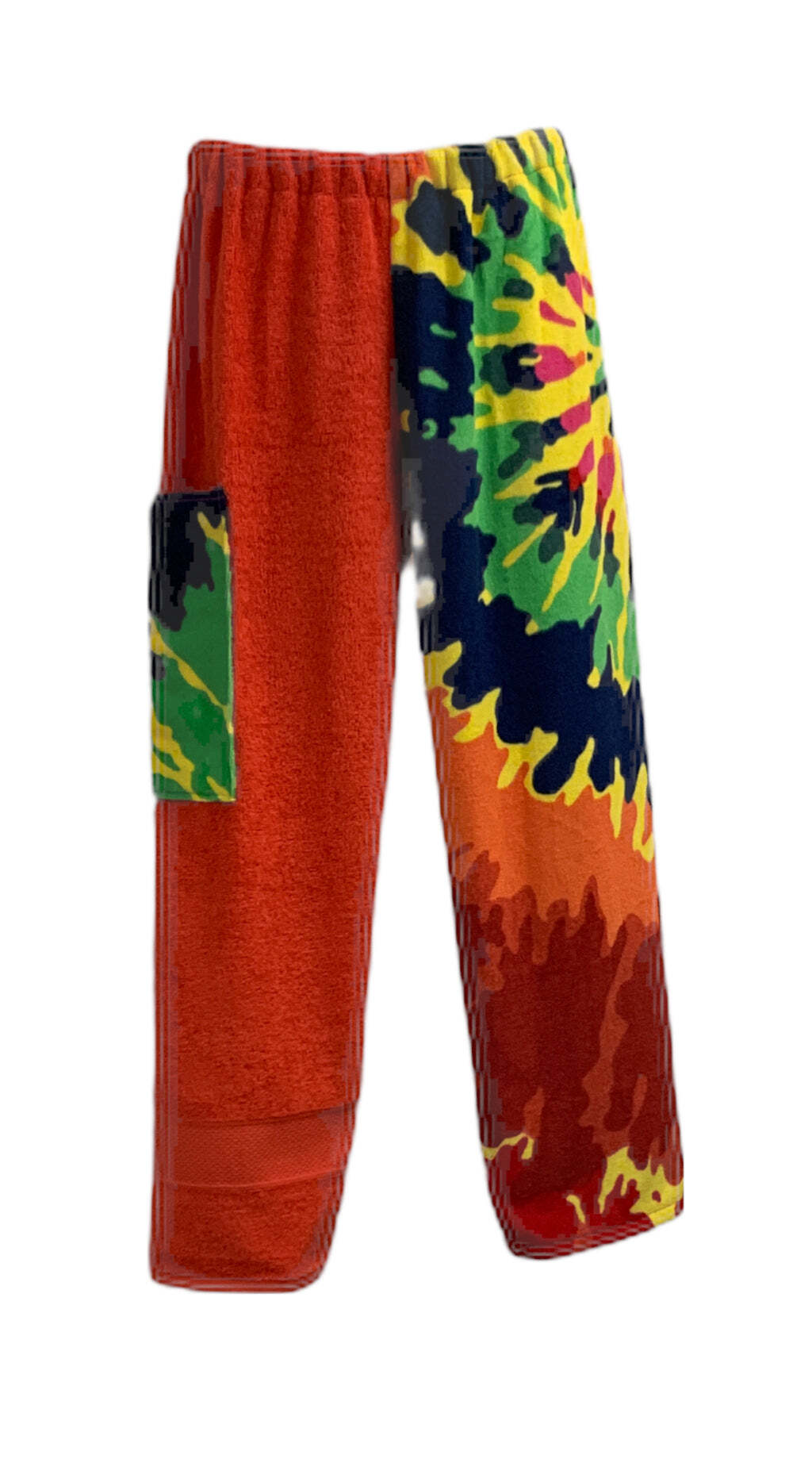 Large Orange Multi Tye Dye Towel Pants