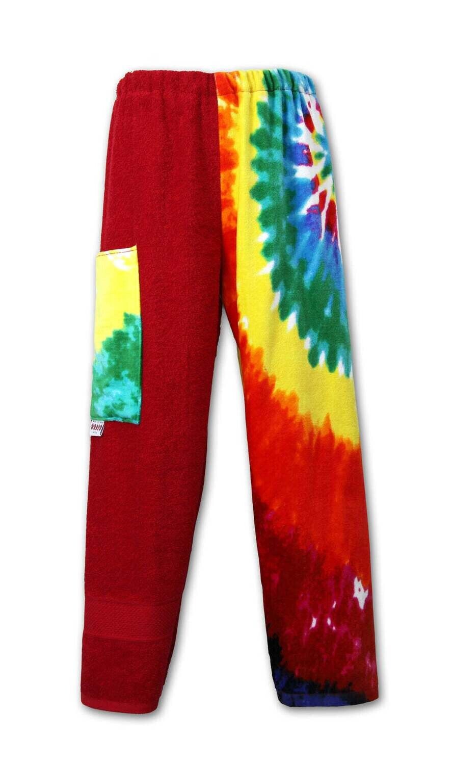 Large Red Multi Tye Dye Towel Pants