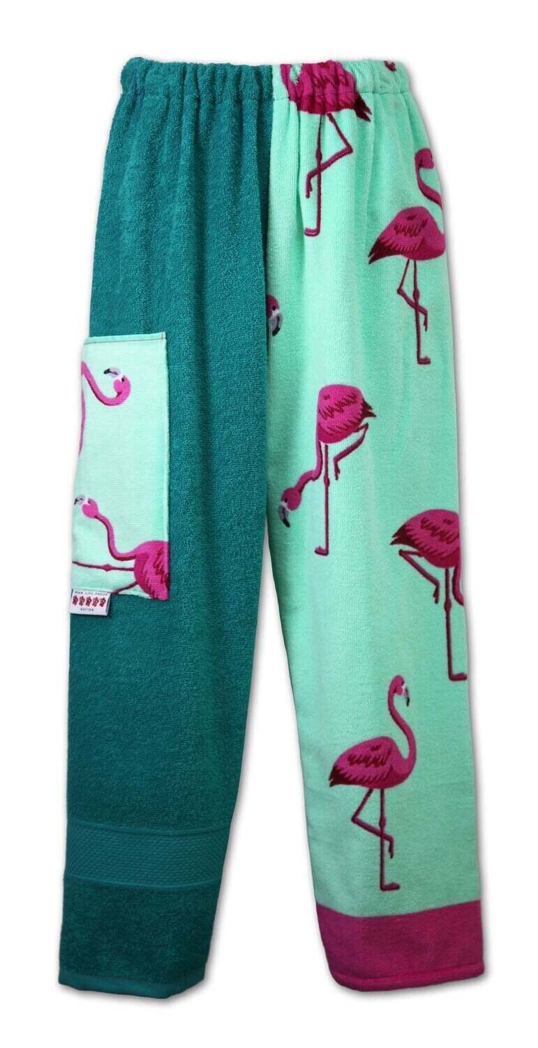 XLarge Green Flamingo Towel Pants Cy s Swim and Tuxedos