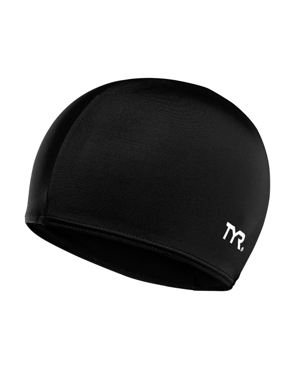TYR Black Lycra Fiber Fast Drying Swim Cap