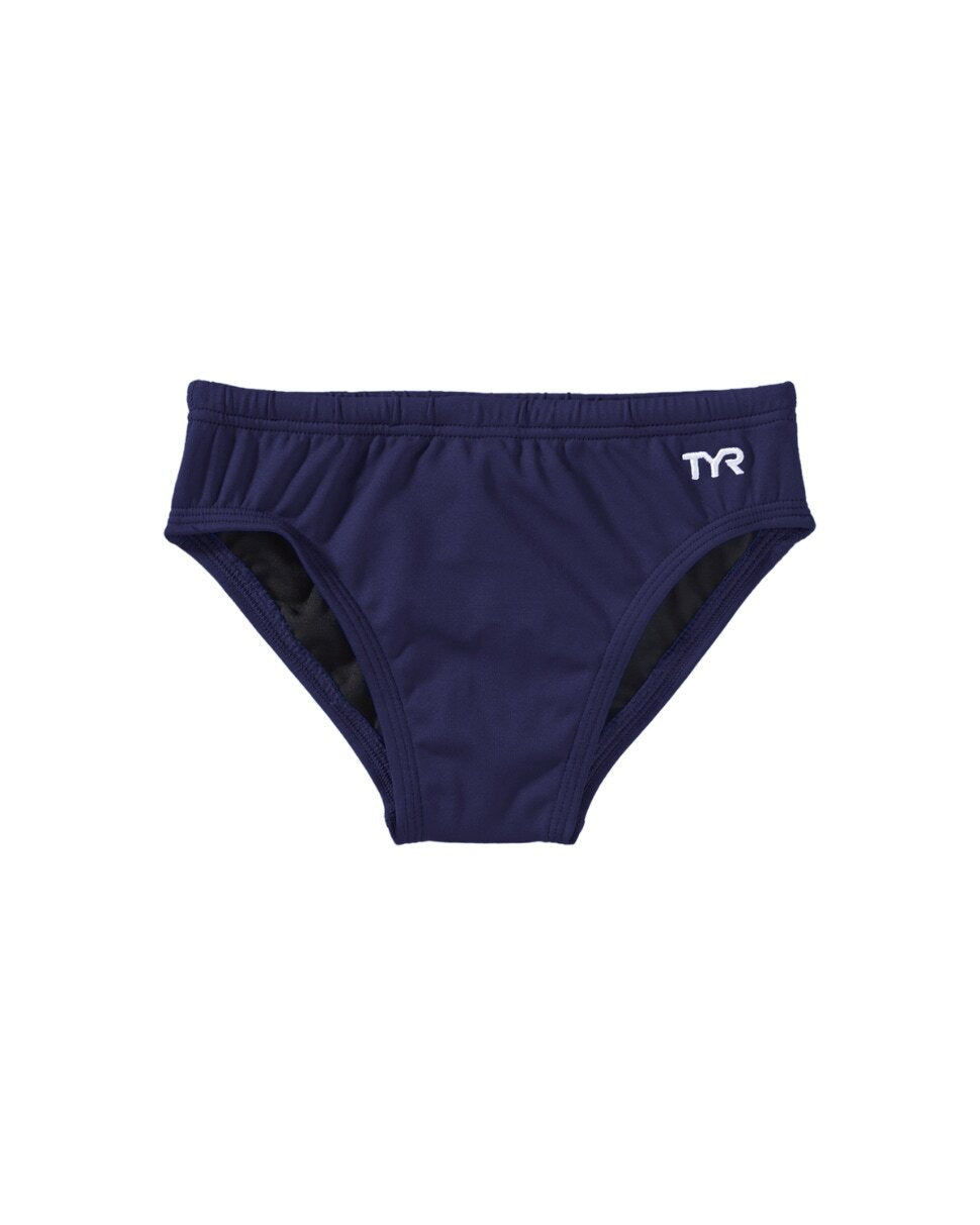 TYR Navy Durafast Elite Solid Racer Brief Swimsuit Size 32