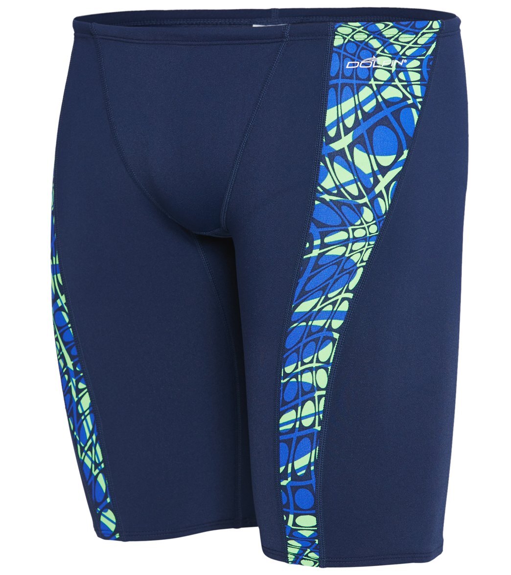Dolfin Blue/Green Reliance Energy Spliced Jammer Size 30