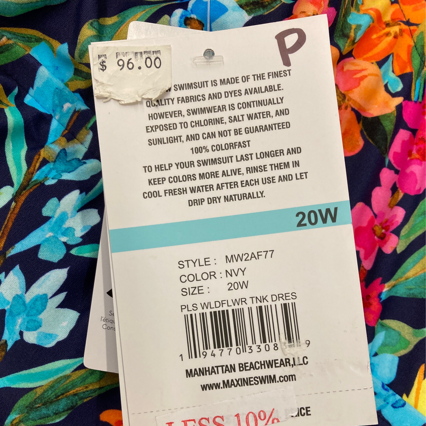 Maxine Navy Plus Wildflower Tnk Dres Size 20W