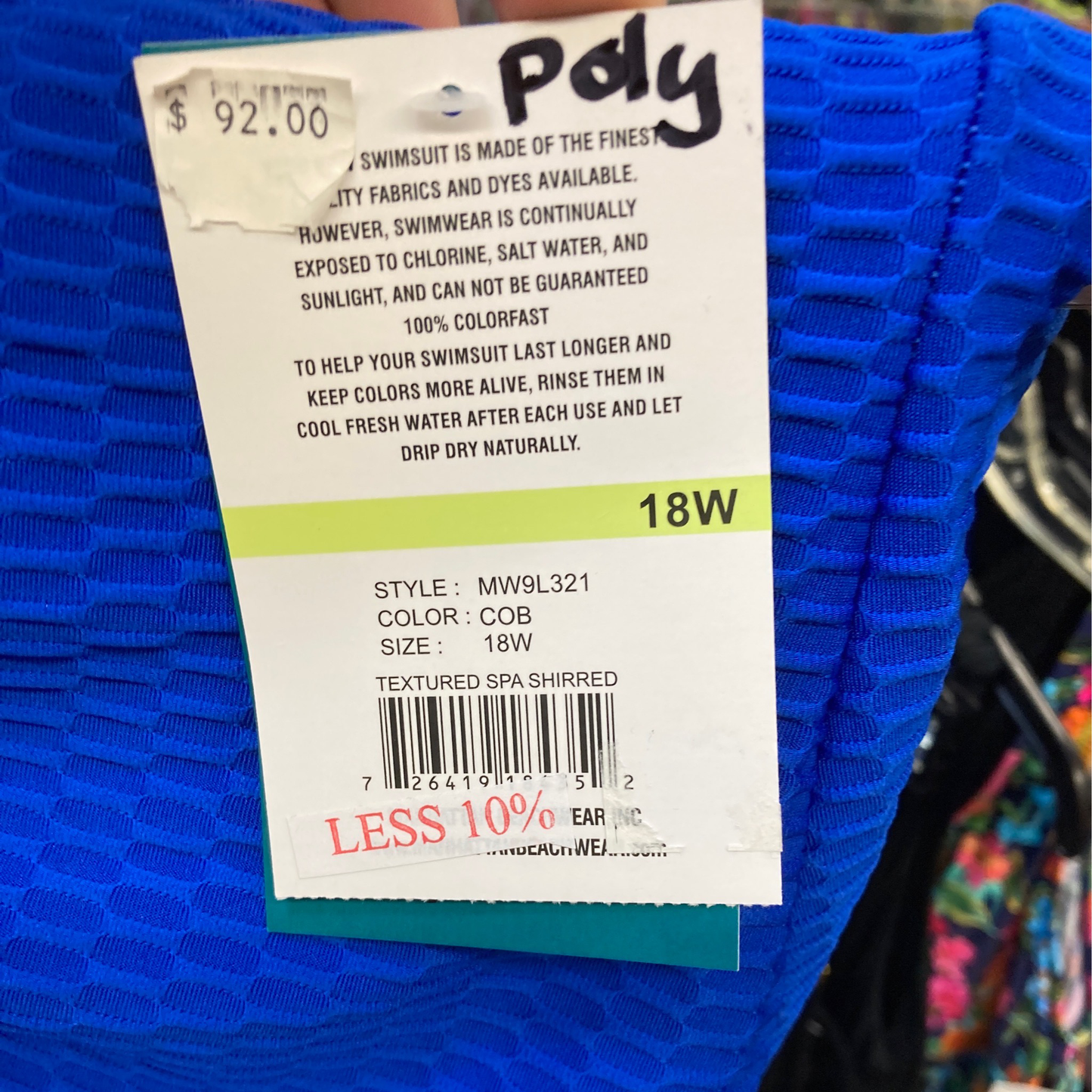 Maxine Cobalt Textured Spa Shirred Size 18W