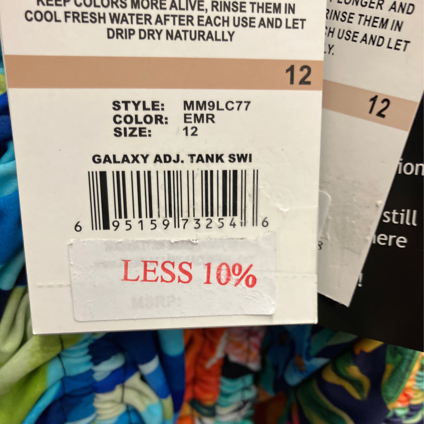 Maxine Womens 12 Emerald Galaxy Adjustable Tank SWI Swim Suit