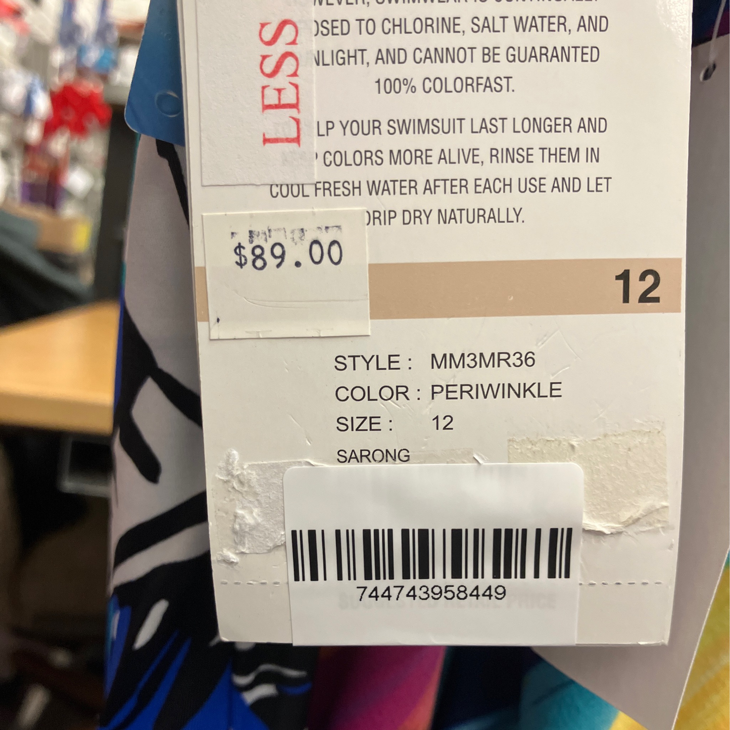 Maxine Womens 12 Periwinkle Sarong Swim Suit