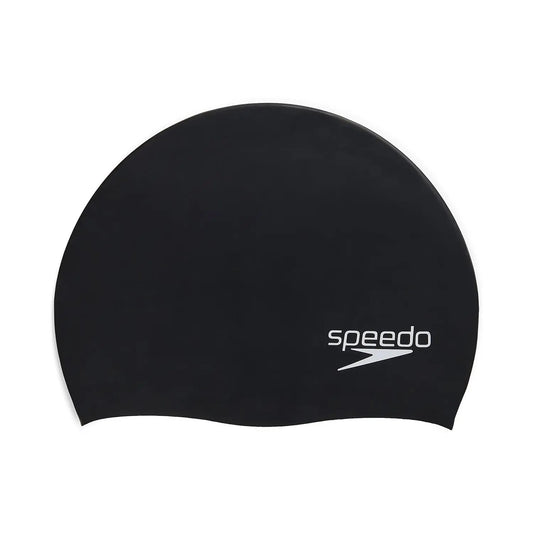 Speedo Black Elastomeric Silicone Swim Cap