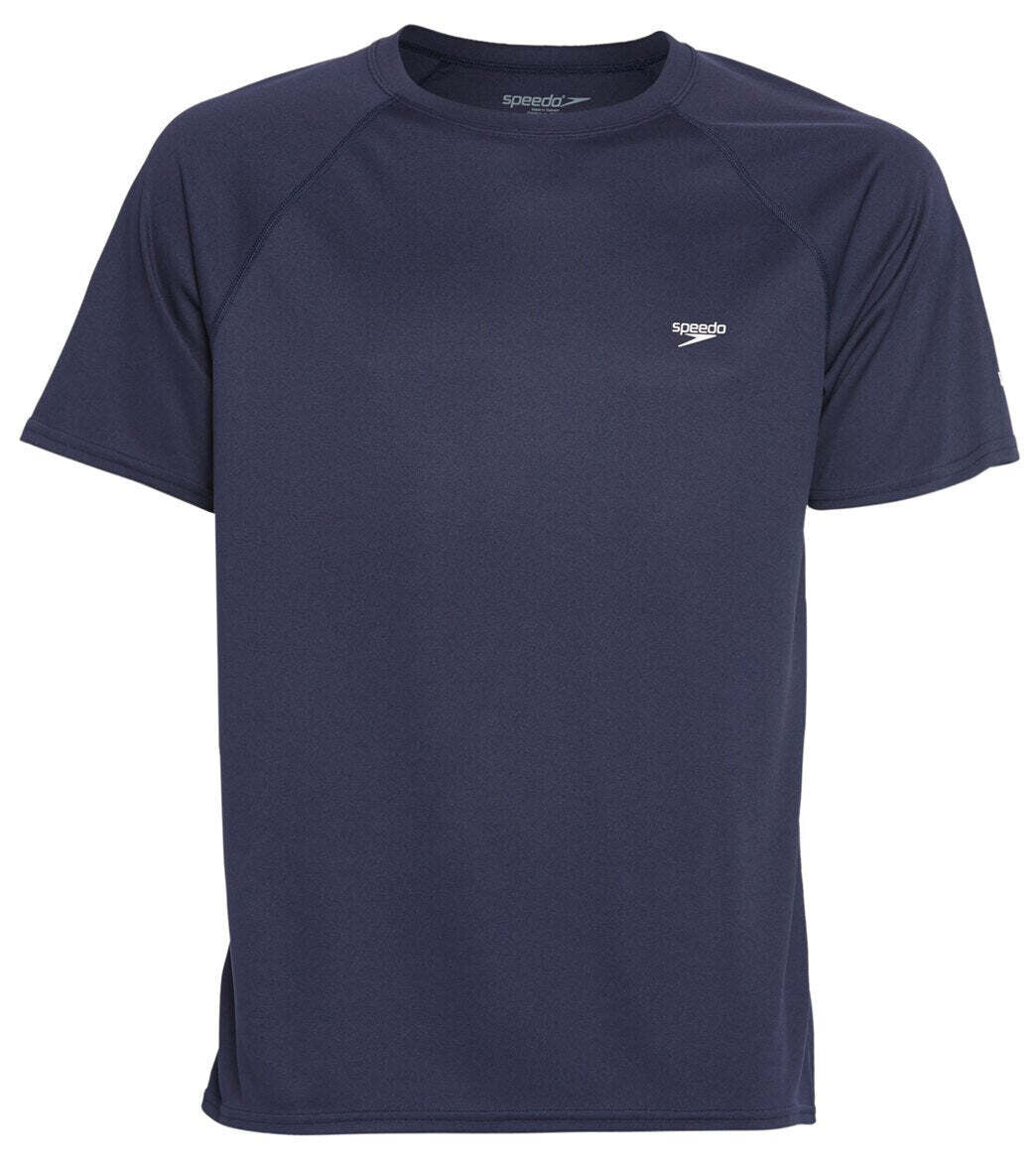 Speedo Peacoat Active Men's Solid Easy Short Sleeve Swim Shirt Size 4XL