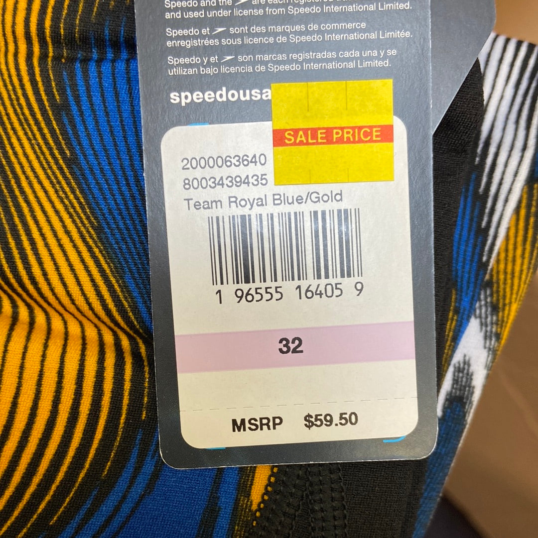 Speedo Endurance+ Team Royal Blue/Gold Jammer Size 32