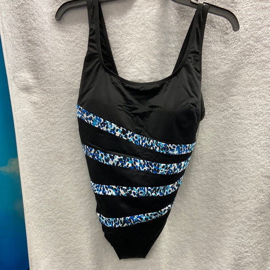 Longitude Spotty Skin Royal Blue/Turquoise Fan Tank Onepiece Size 14